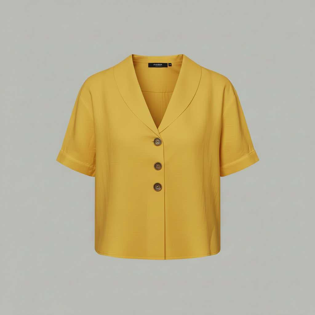 Celyra | Women's Cotton Linen T-Shirt with Envelope Neckline