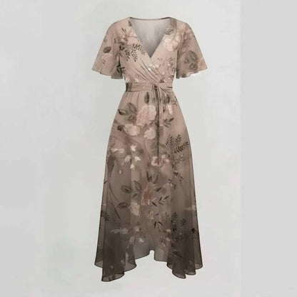 Annegret | Women's V-Neck Midi Dress for Casual and Formal Occasions