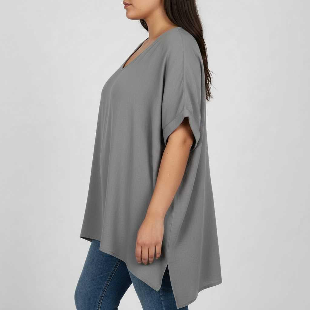 Beatrice | Women's Plus Size Summer Blouse with V-Neck
