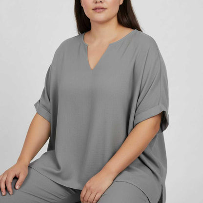 Beatrice | Women's Plus Size Summer Blouse with V-Neck