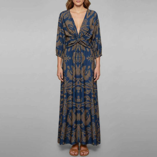 Boho Summer Maxi Dress | Women's Formal Long Sleeve V-Neck