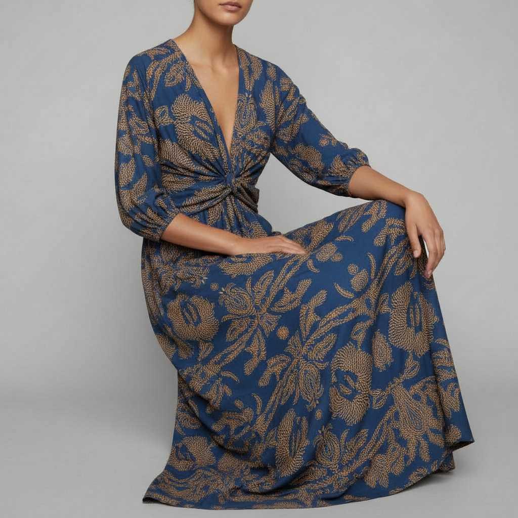 Boho Summer Maxi Dress | Women's Formal Long Sleeve V-Neck