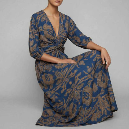 Boho Summer Maxi Dress | Women's Formal Long Sleeve V-Neck