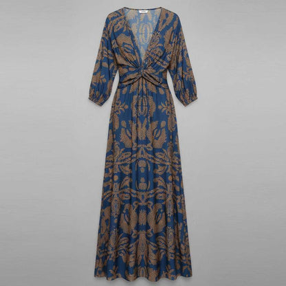 Boho Summer Maxi Dress | Women's Formal Long Sleeve V-Neck