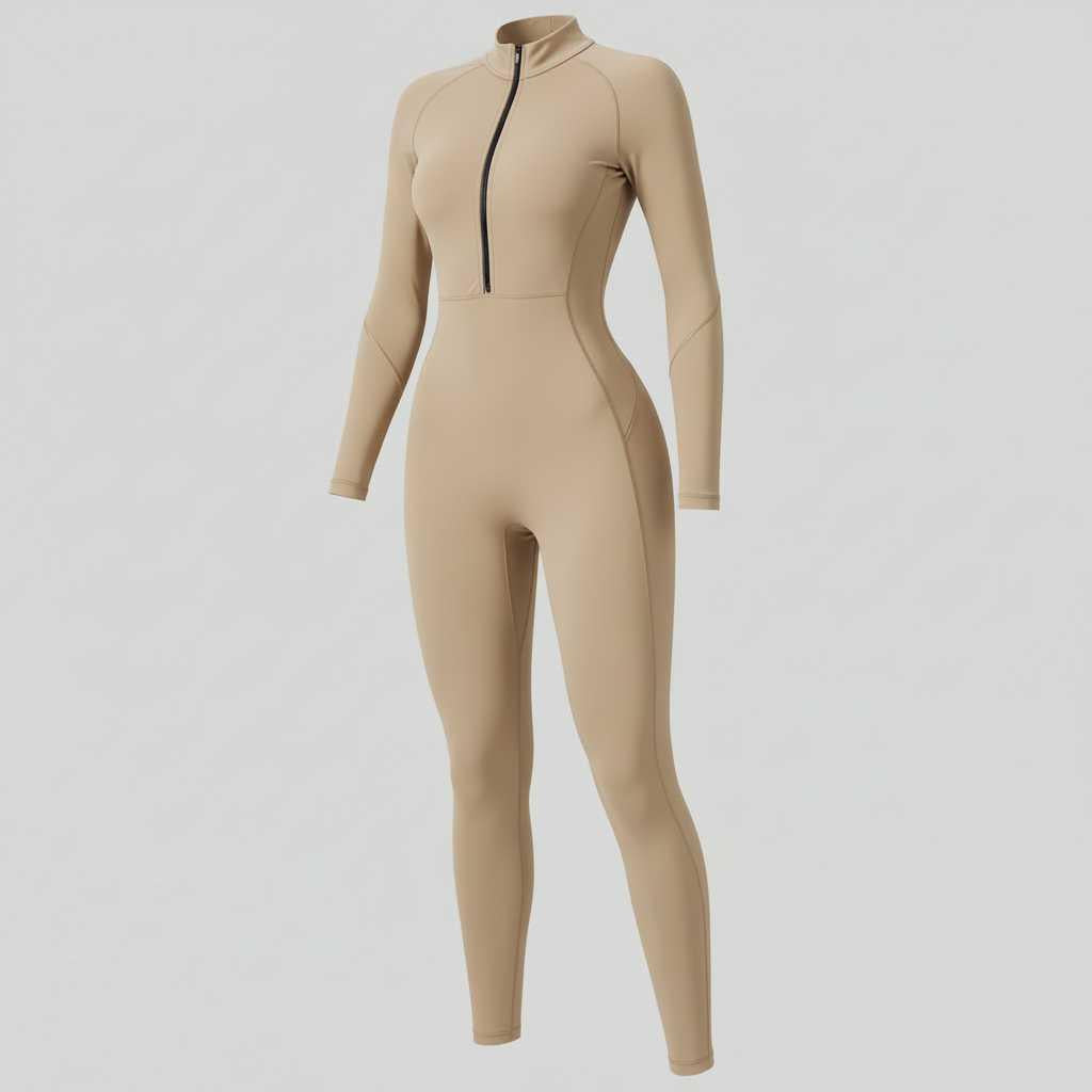Camille | Women's Sporty Jumpsuit with Stand-Up Collar