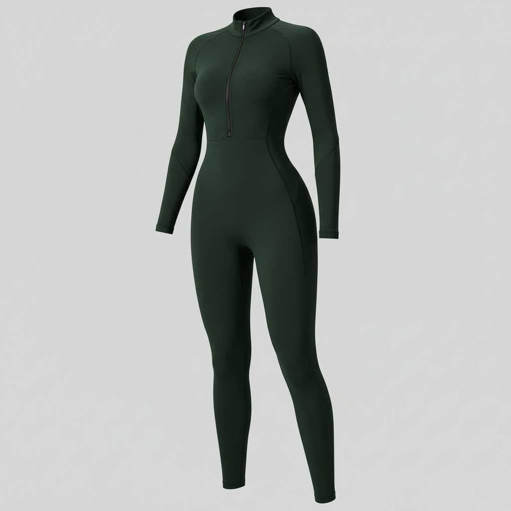 Camille | Women's Sporty Jumpsuit with Stand-Up Collar