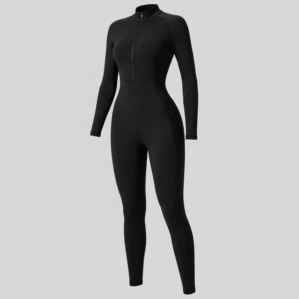 Camille | Women's Sporty Jumpsuit with Stand-Up Collar