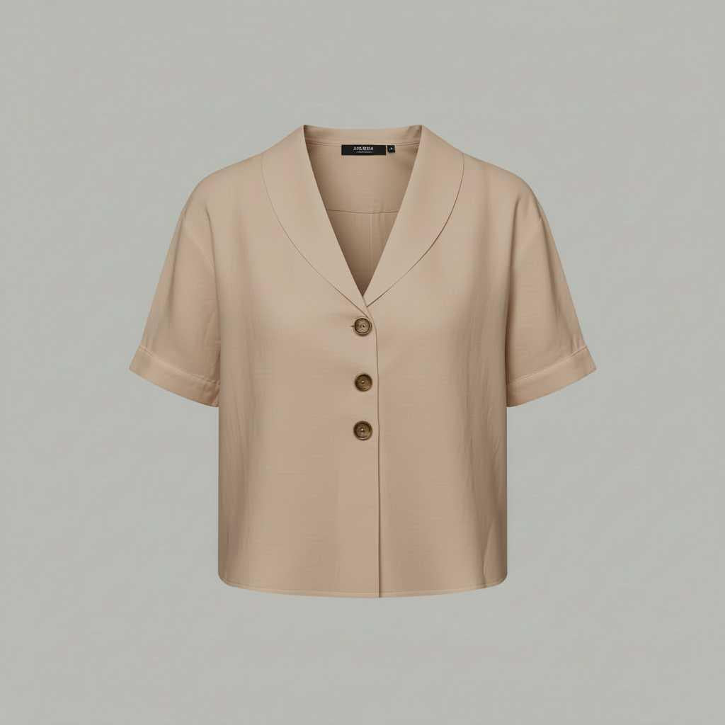 Celyra | Women's Cotton Linen T-Shirt with Envelope Neckline