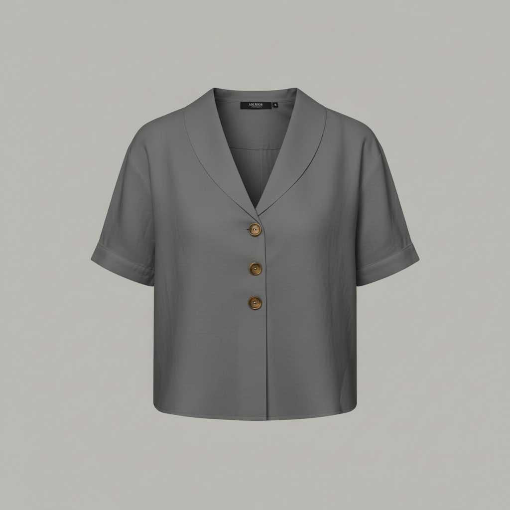 Celyra | Women's Cotton Linen T-Shirt with Envelope Neckline