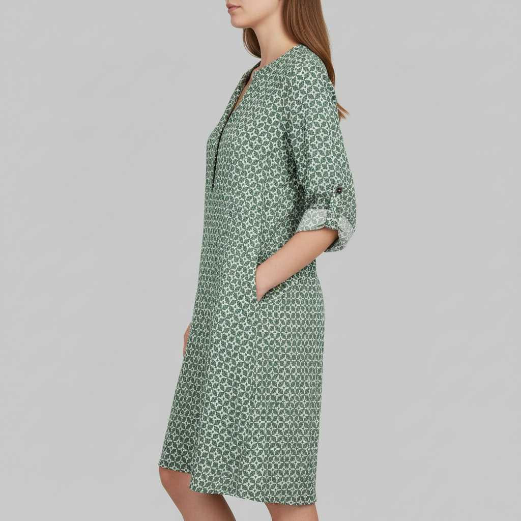 Gerda | Women's Vintage Summer Dress with Split Neckline