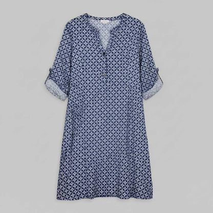 Gerda | Women's Vintage Summer Dress with Split Neckline