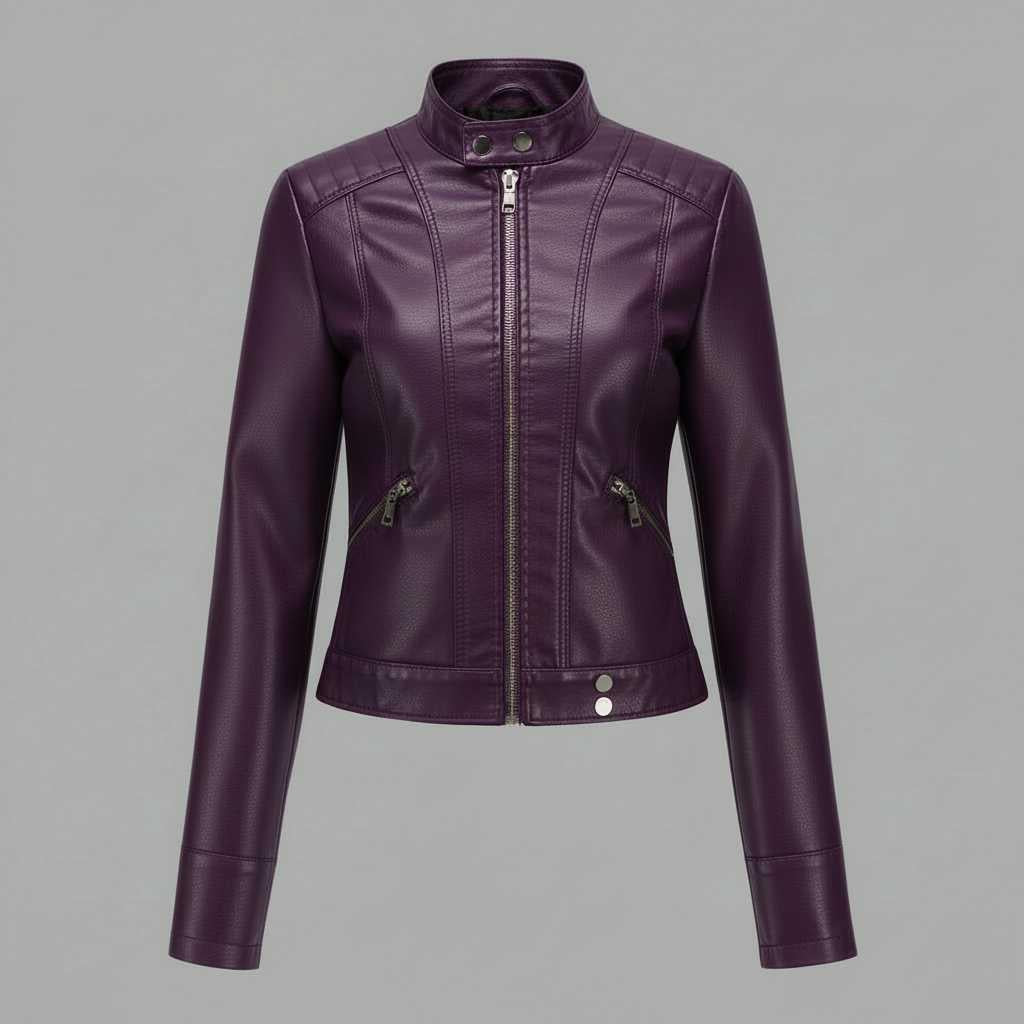 High Collar Leather Jacket Women | Stylish Outerwear